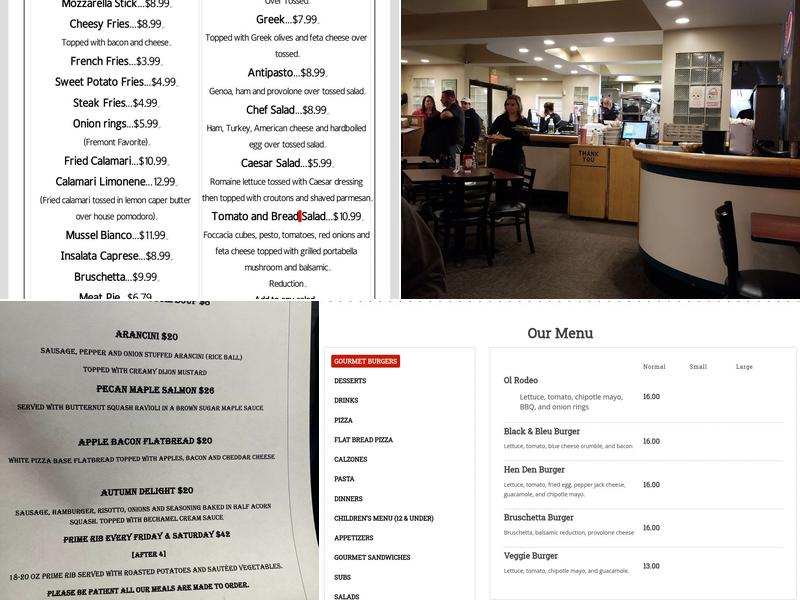 Fremont Pizzeria Menu