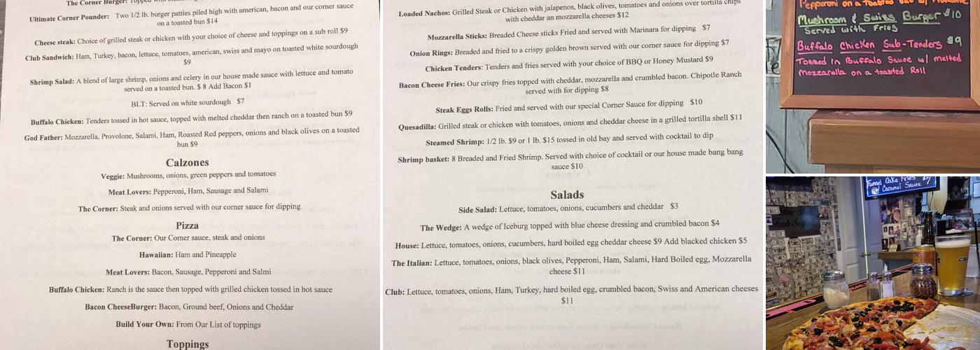 The corner grill Menu