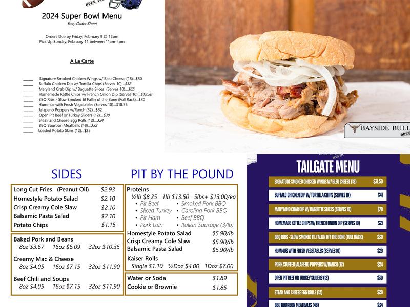 Bayside Bull Menu