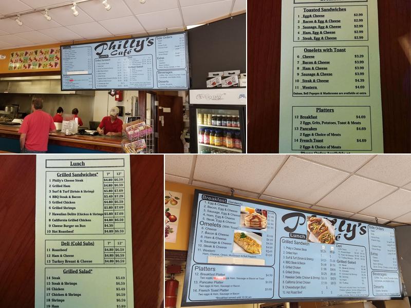 Philly's Cafe Menu