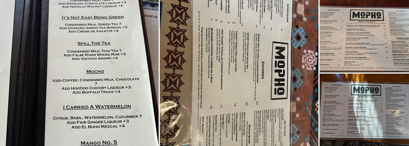 MOPHO Menu