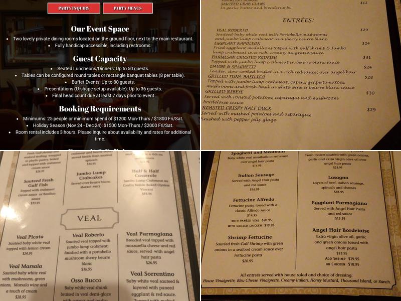 Vincent's Menu