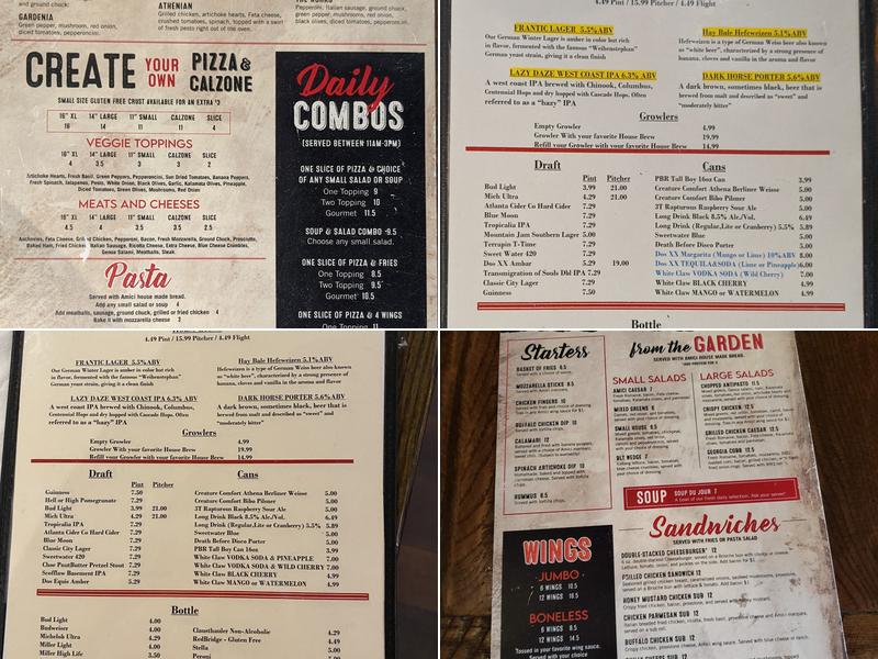 Amici Madison Menu