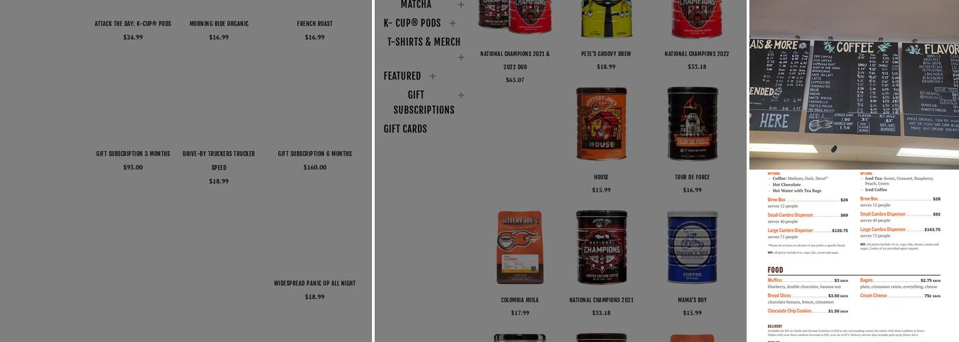 Jittery Joe's Coffee Menu