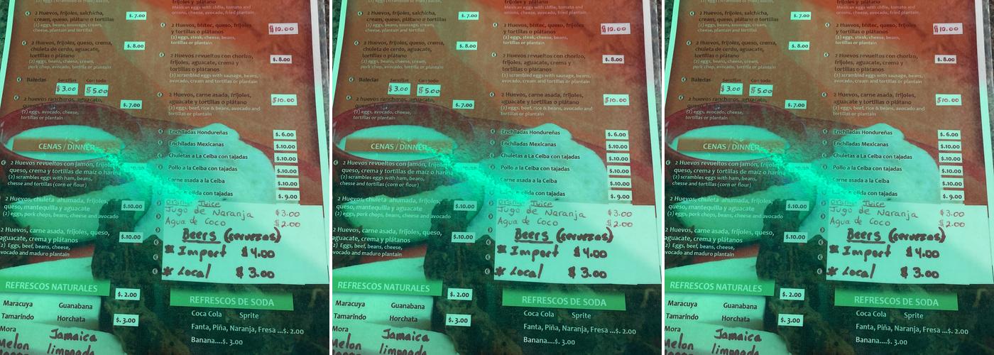 El Rinconcito Menu