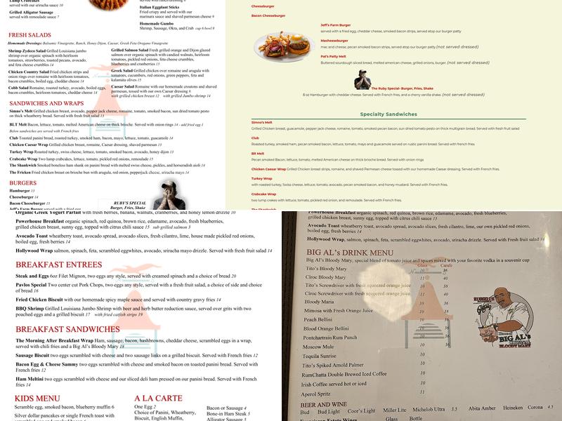 Russell's Marina Grill Menu