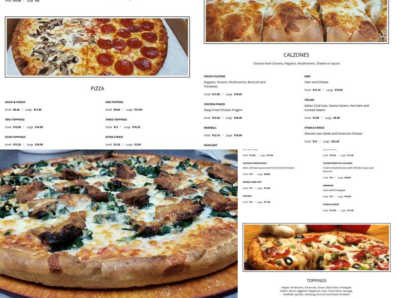 Acropolis Pizza Menu
