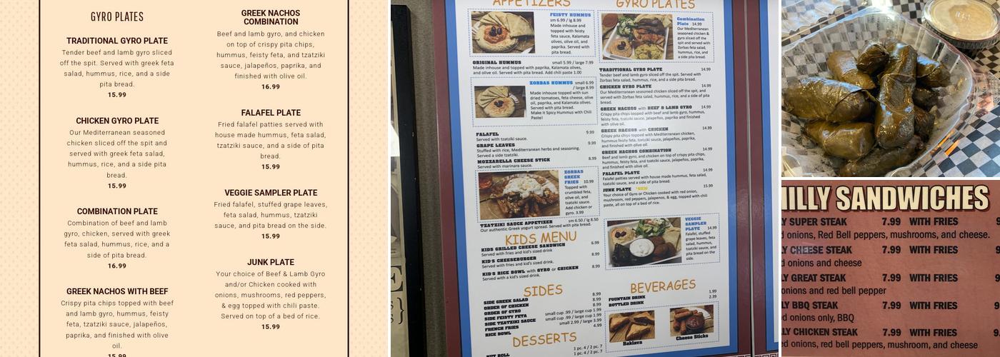 Zorbas Menu