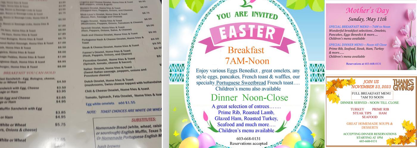 Moe Joe Country Diner Menu