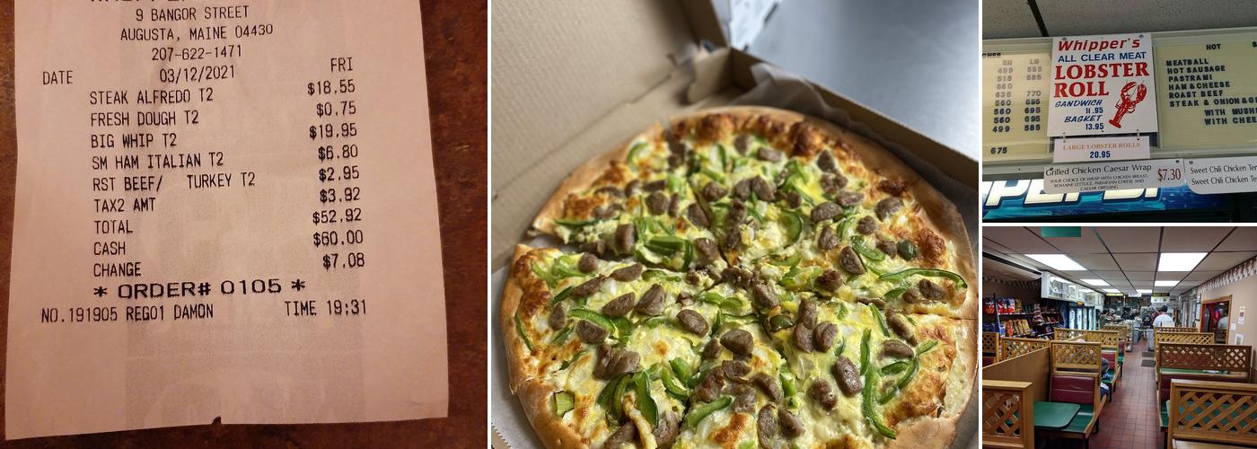 Whipper's Pizza Menu