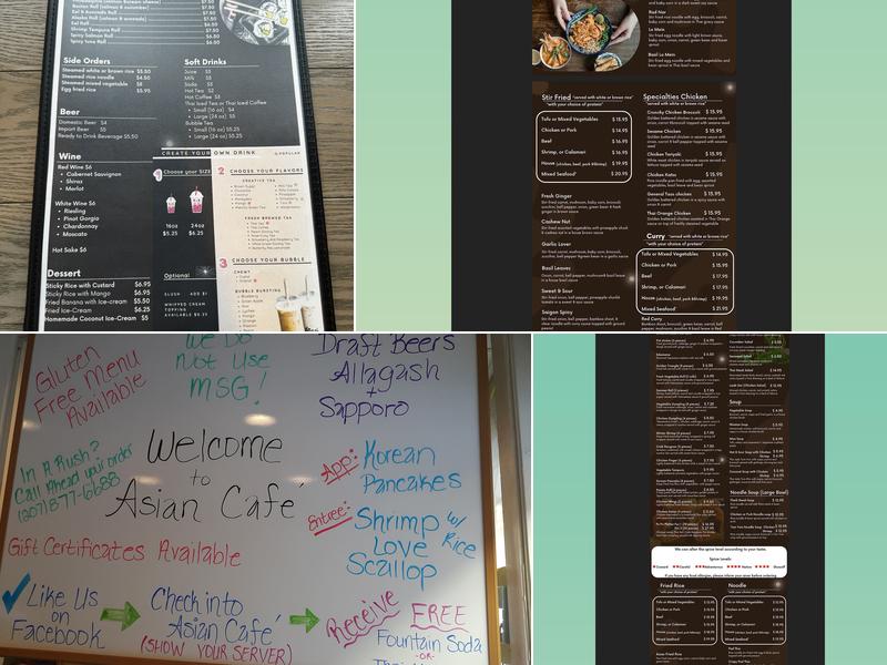 Asian Café Menu