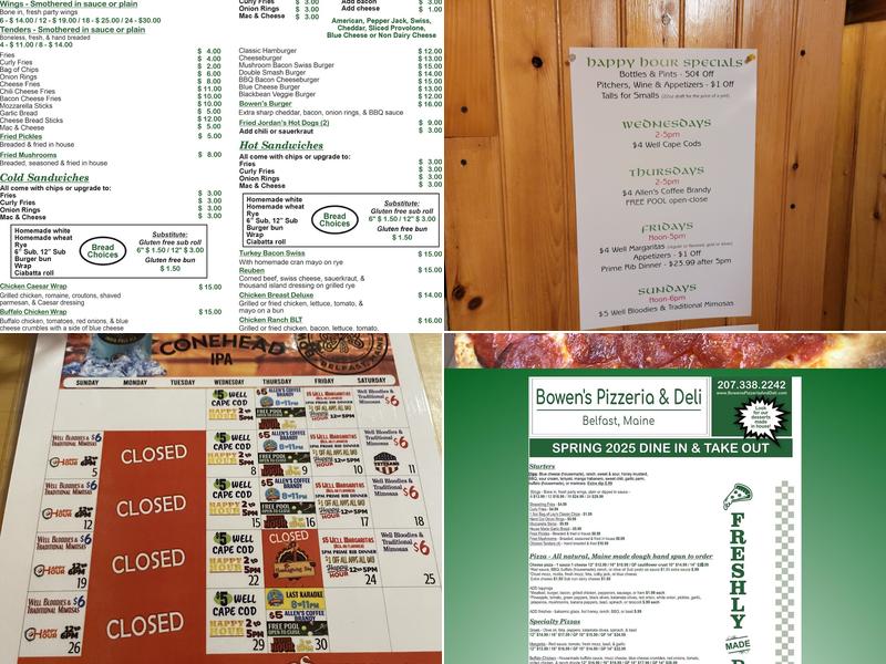 Bowen's Pizzeria & Deli Menu