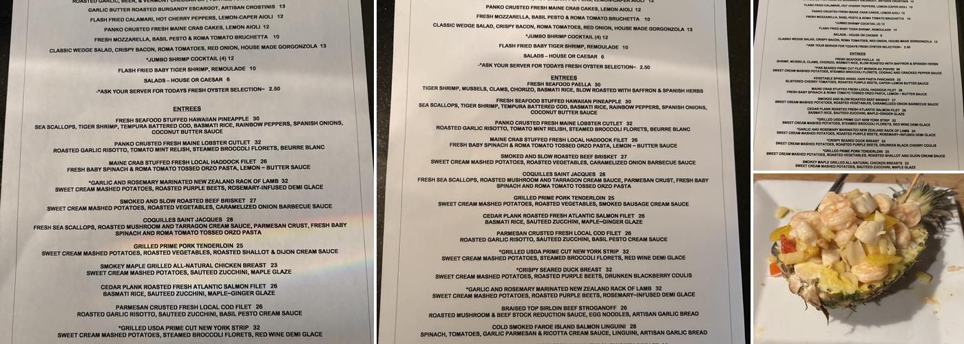 18 below Menu
