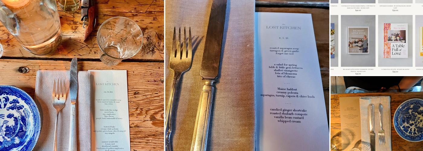 The Lost Kitchen Menu