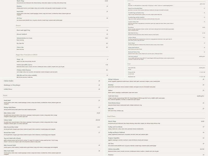 Leelynn's Dining Room and Lounge Menu