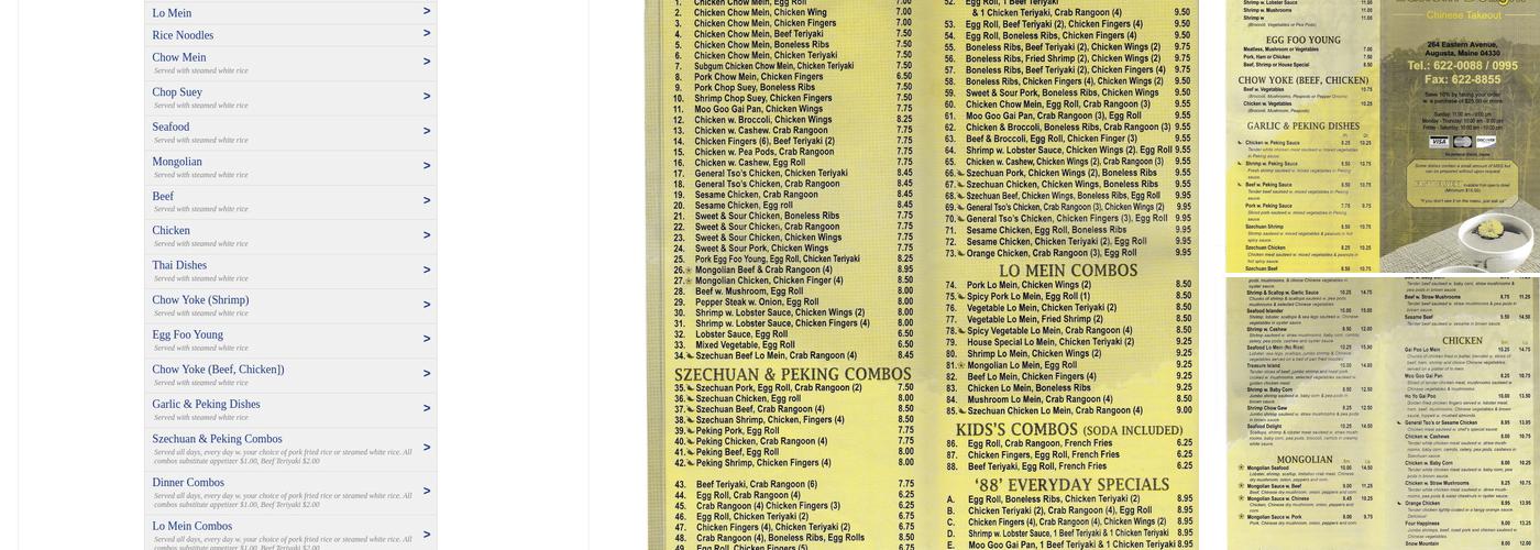 Eastern Delight Menu