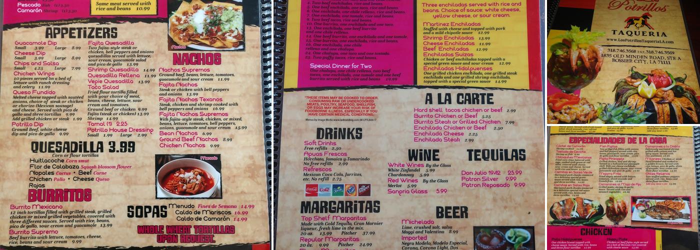 Los Potrillos Taqueria Menu