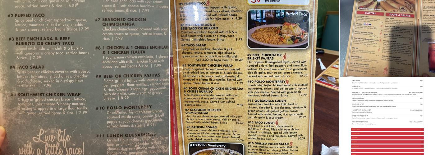 TaMolly's of Bossier City Menu