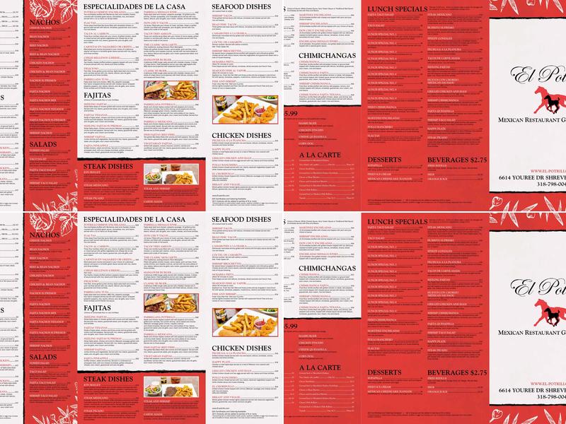 El Potrillo Mexican Restaurant Menu