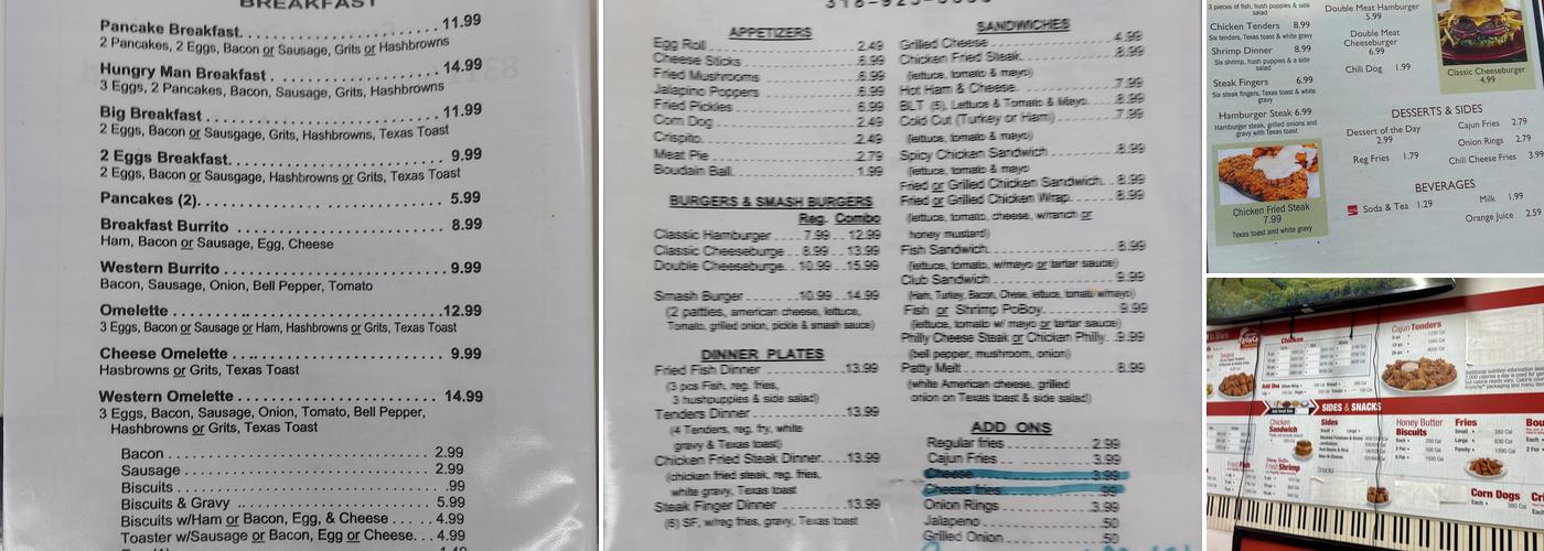 Sunset Diner Menu