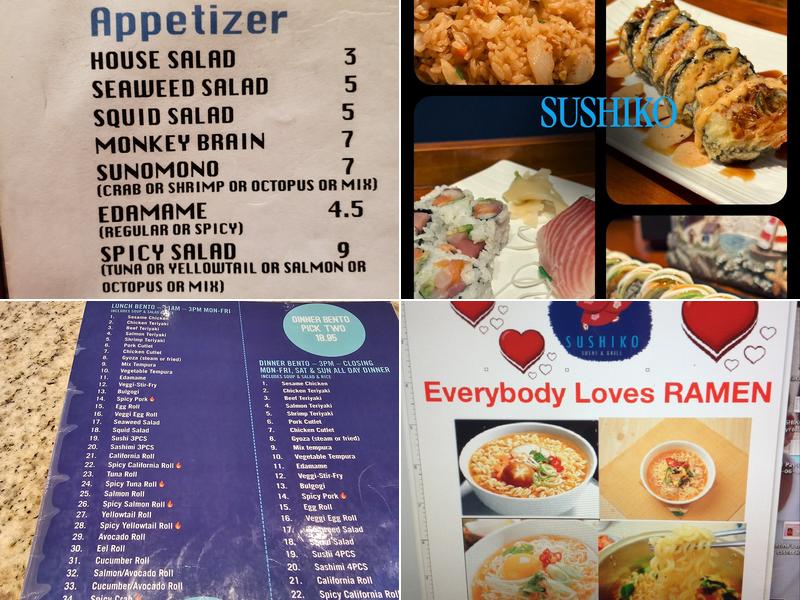 Sushiko Menu
