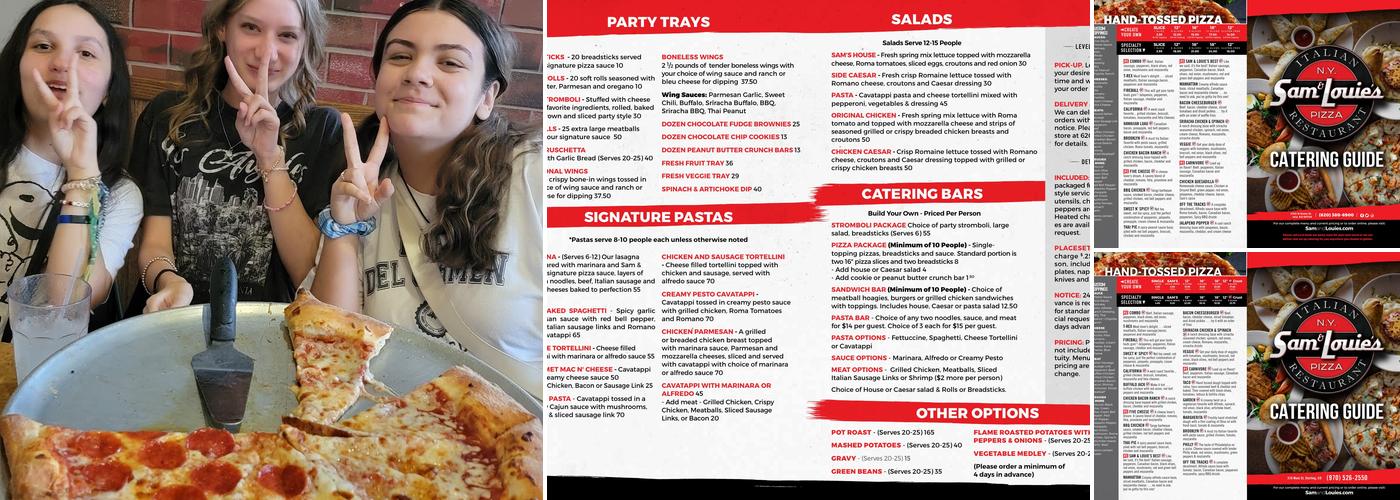 Sam & Louie's Italian Restaurant & New York Pizzeria Menu