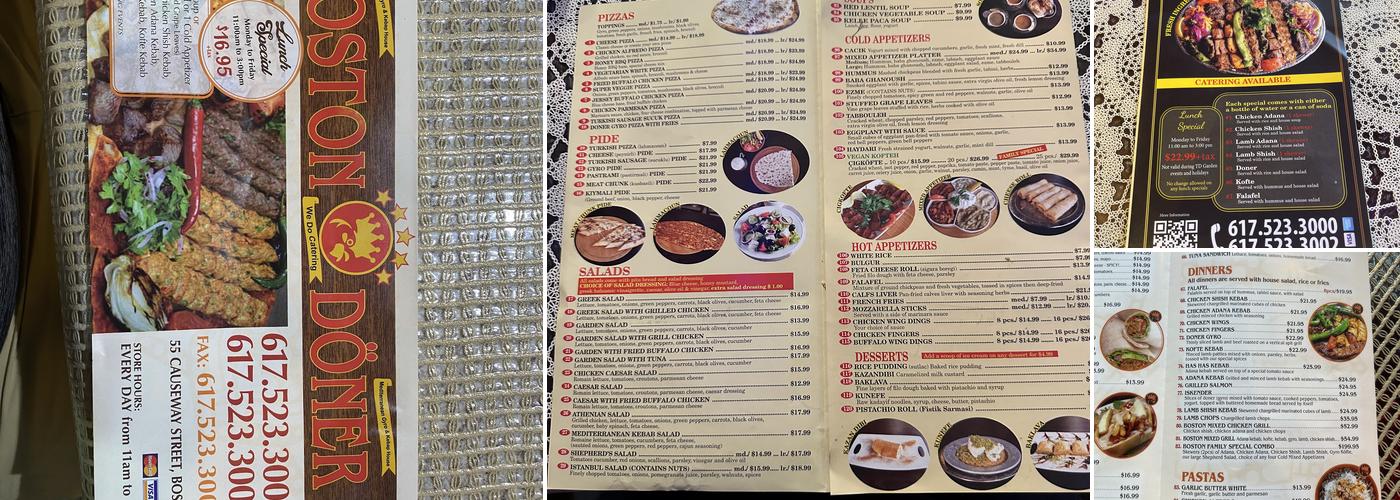 Boston Doner Menu
