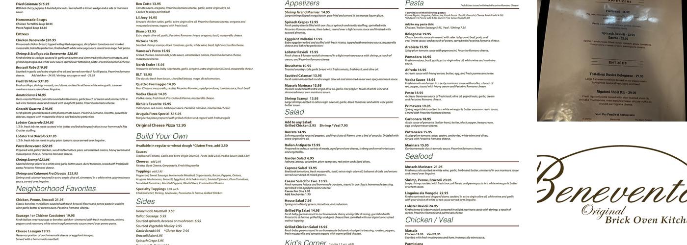 Beneventos Menu
