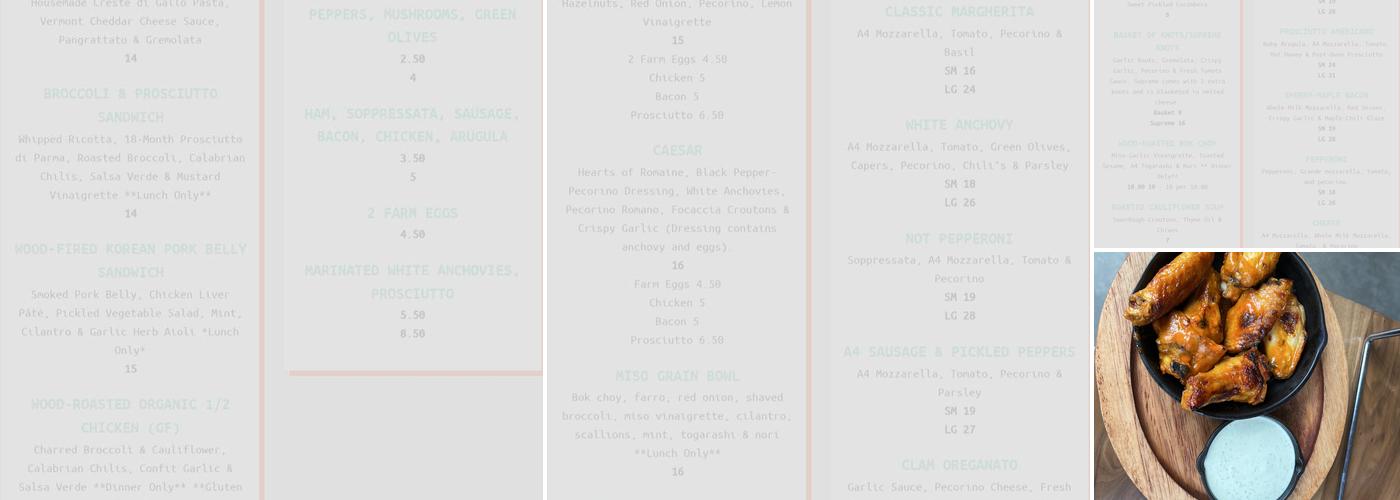 Area Four Menu
