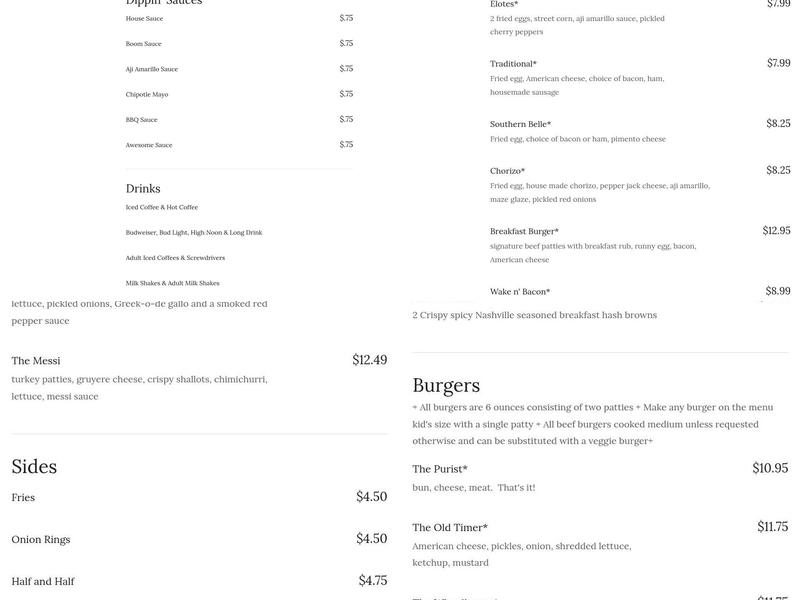 Wheelhouse Boston Menu