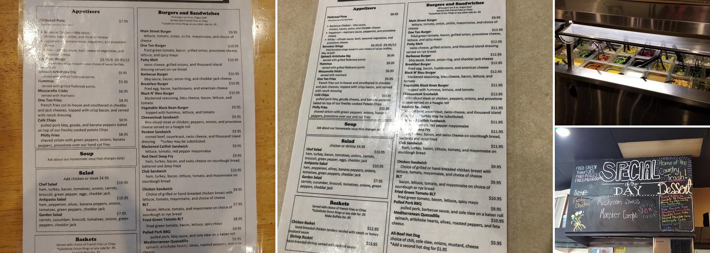 Café One Ten Menu