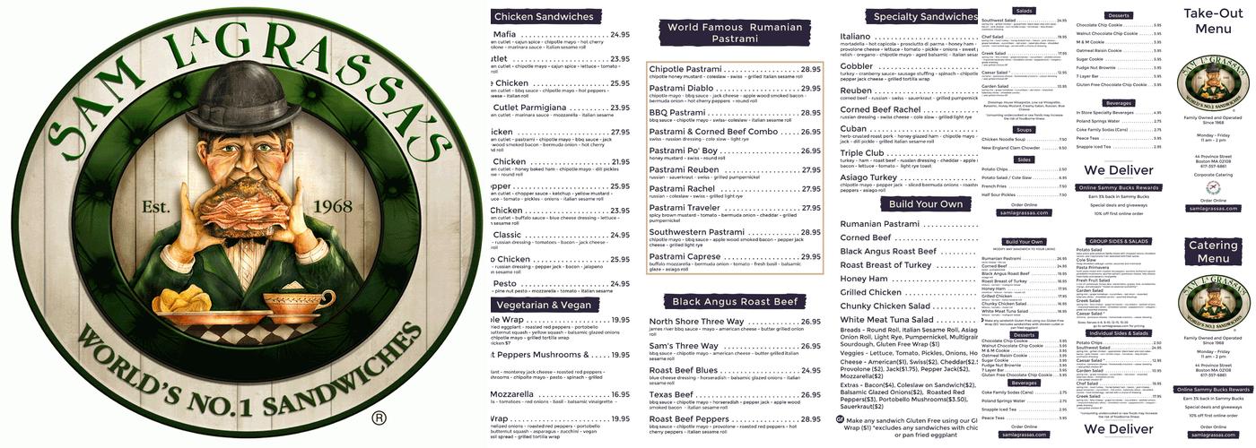 Sam LaGrassa's Menu