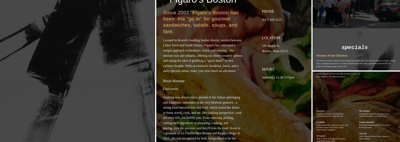 Figaro’s Boston Menu