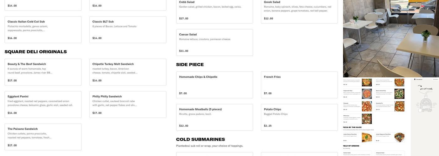 The Square Deli Menu