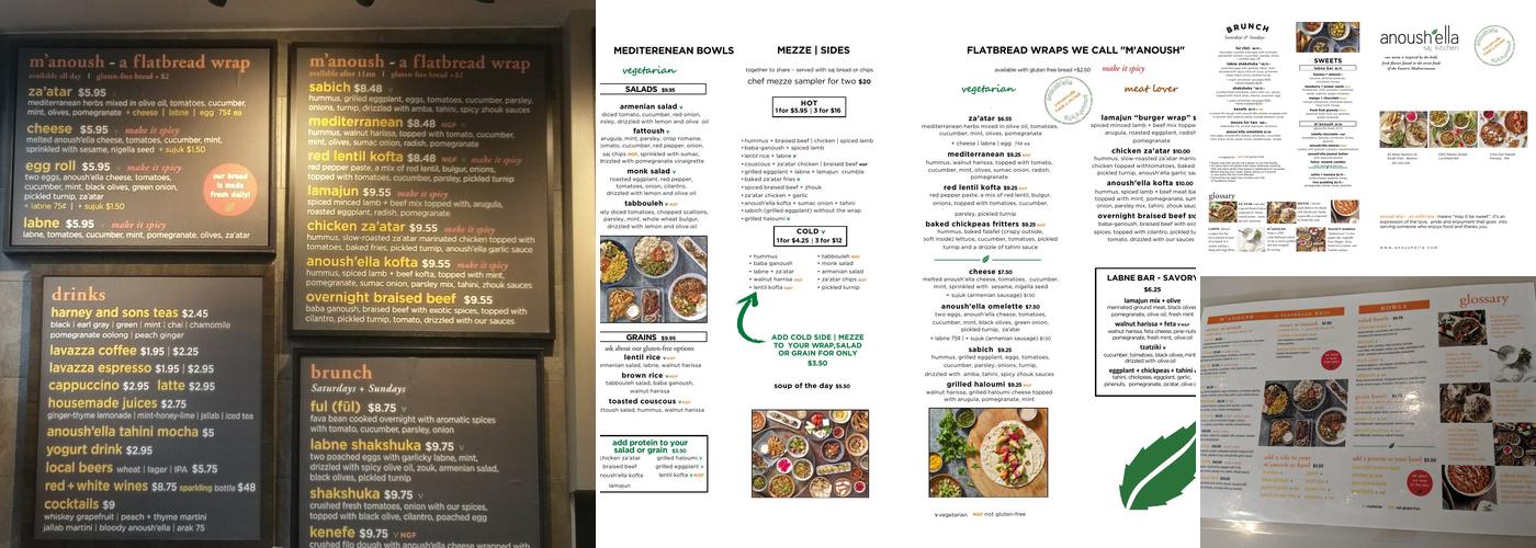 anoush'ella Menu
