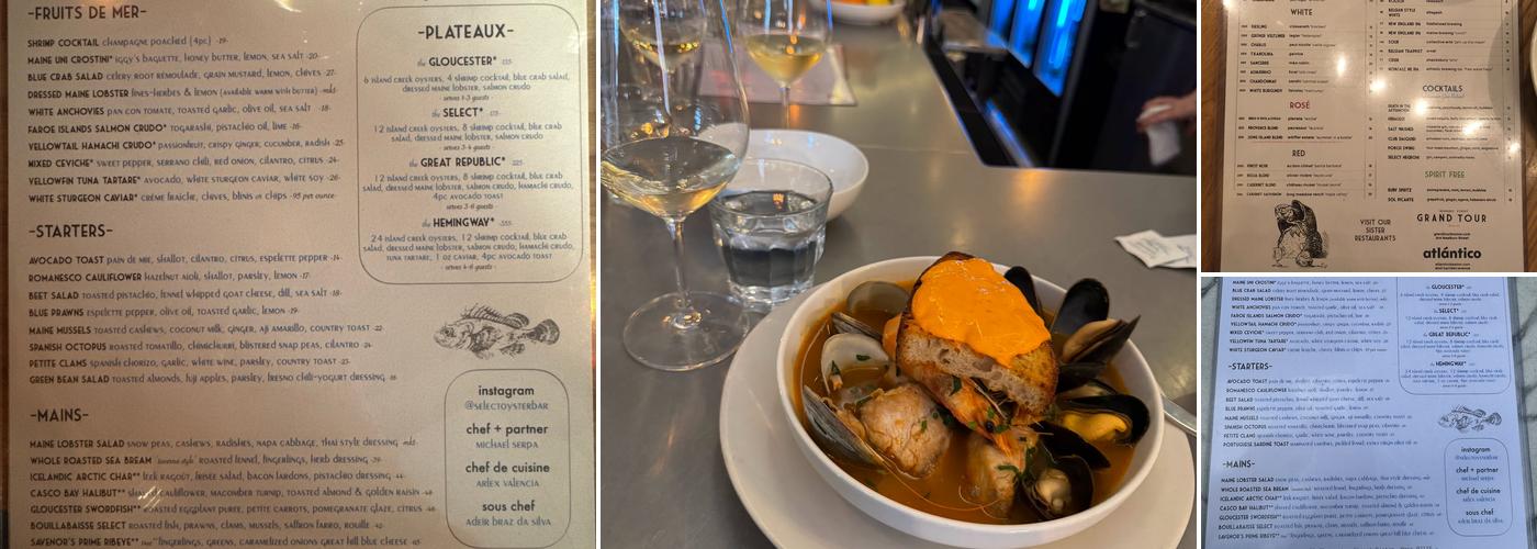 Select Oyster Bar Menu