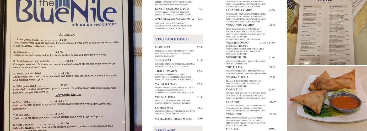 Blue Nile Restaurant Menu