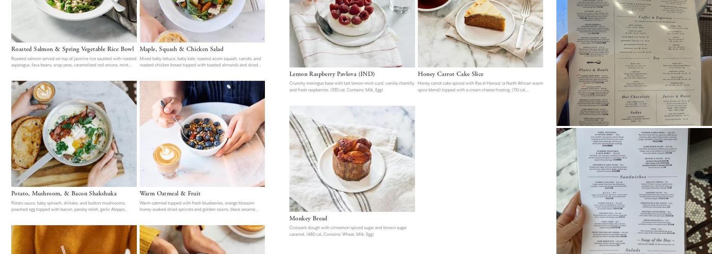 Tatte Bakery & Cafe | Third St Menu