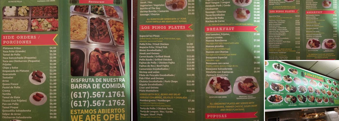 Los Pinos Mexican & Salvadorean Restaurant #1 Menu