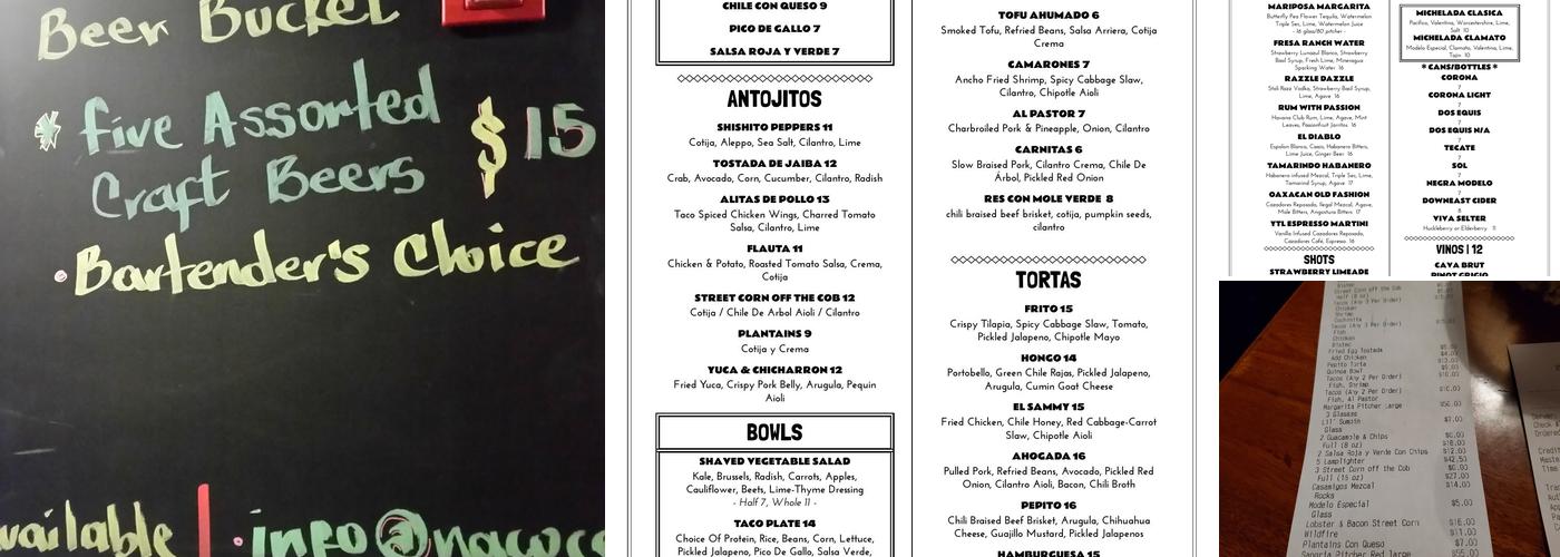 Naco Taco Menu