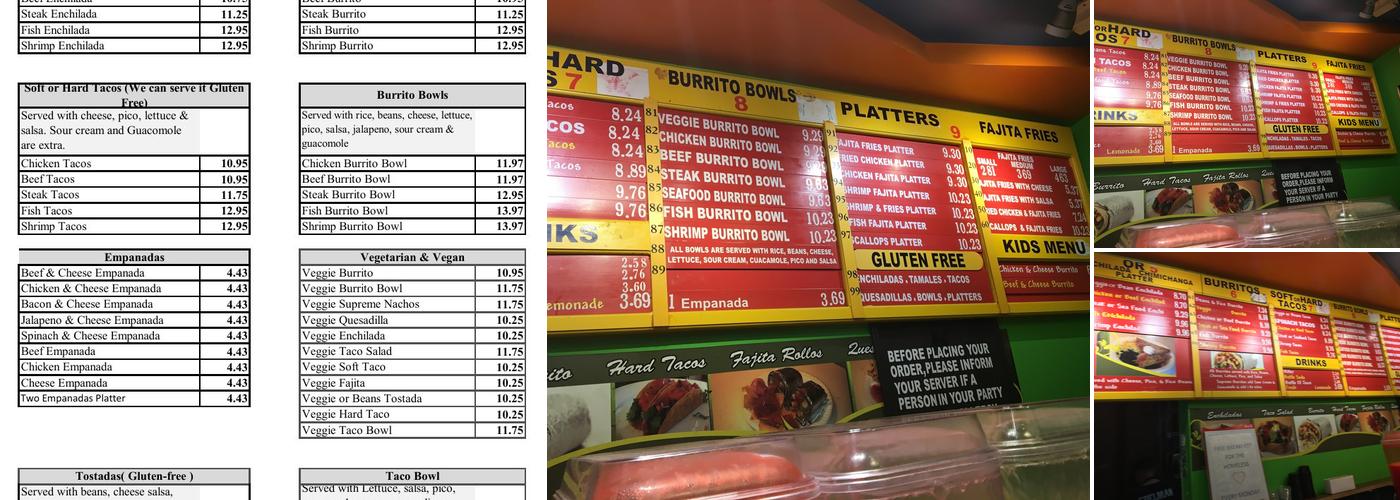 El Paso Enchiladas Menu