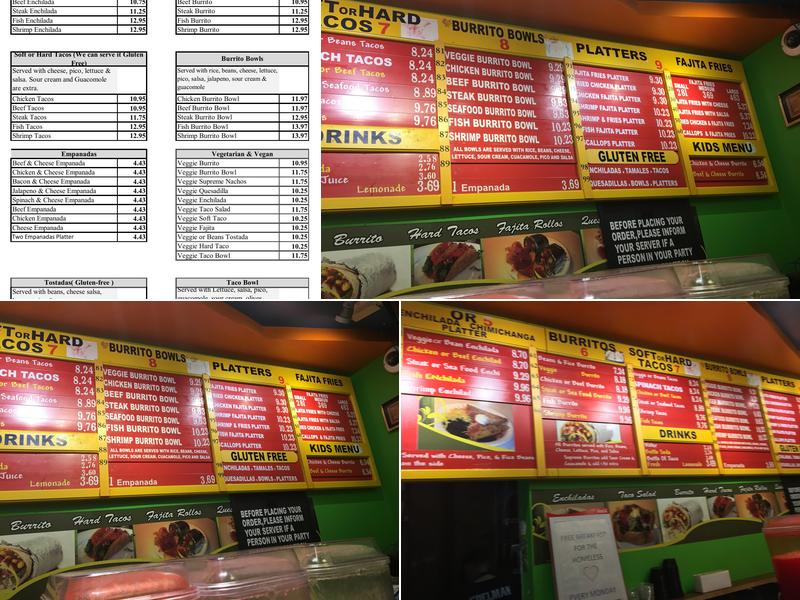 El Paso Enchiladas Menu