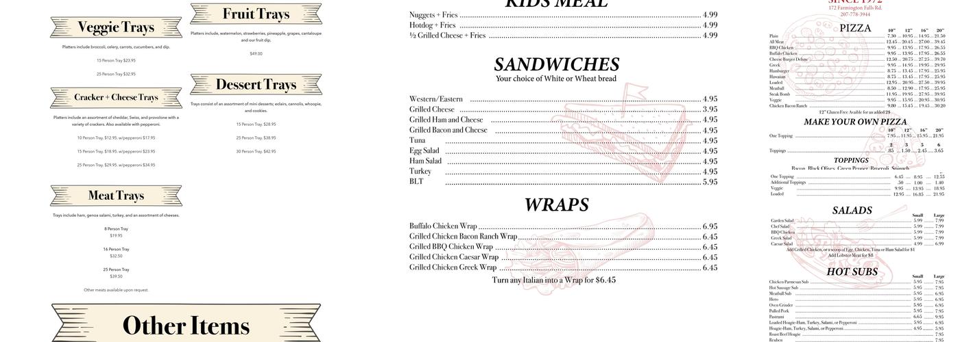 Arkay Pizza & Variety Store Menu