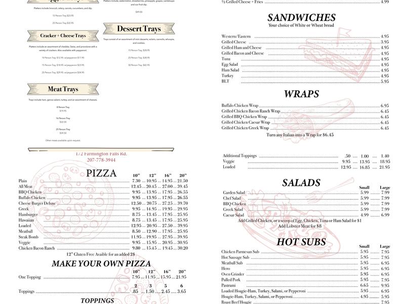 Arkay Pizza & Variety Store Menu