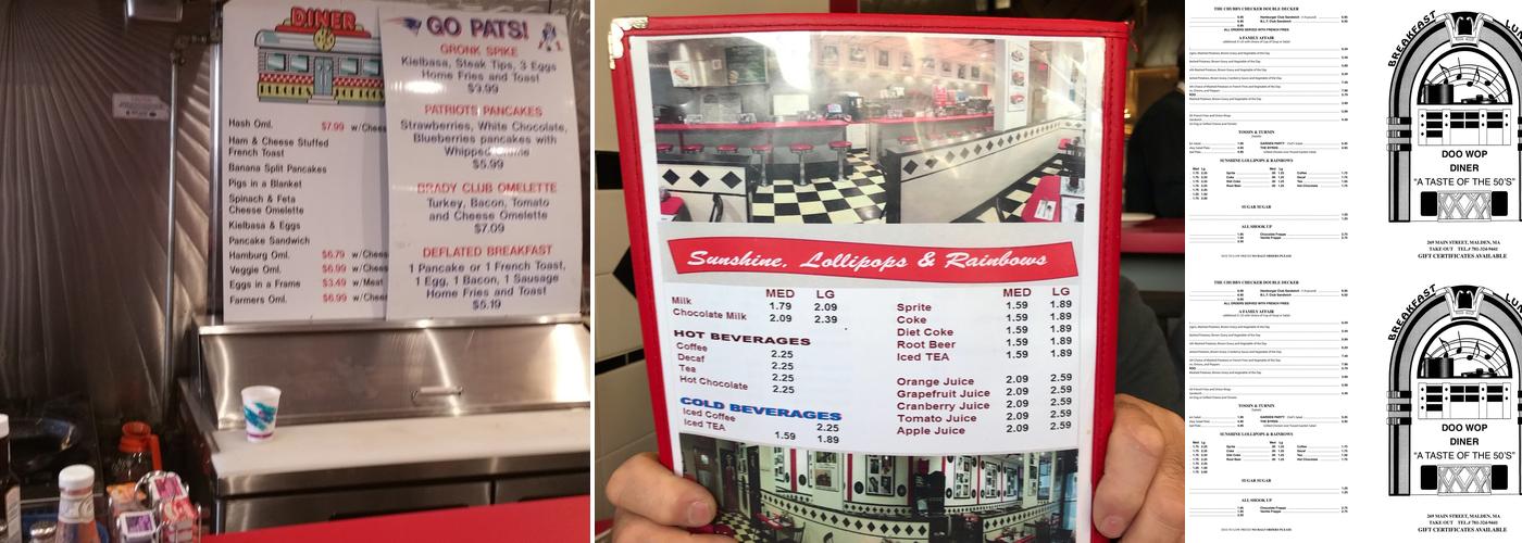 Doo Wop Diner Menu