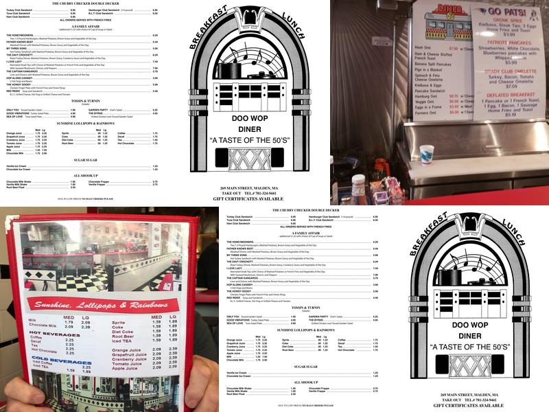 Doo Wop Diner Menu