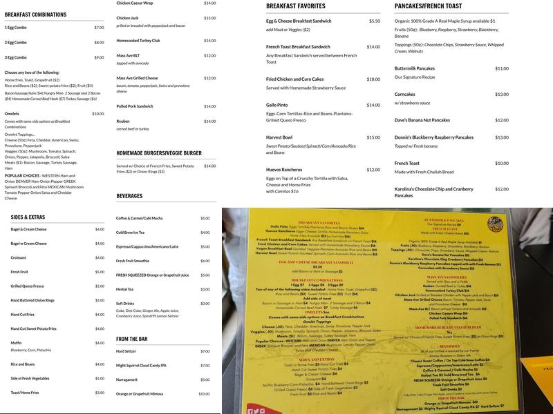 Mass Ave Diner - Breakfast Lunch Dinner Menu