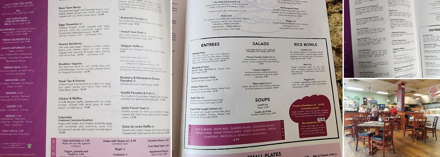 JPizle Kitchen Menu