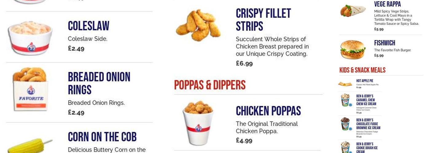 Favorite Chicken & Ribs Beckenham Menu