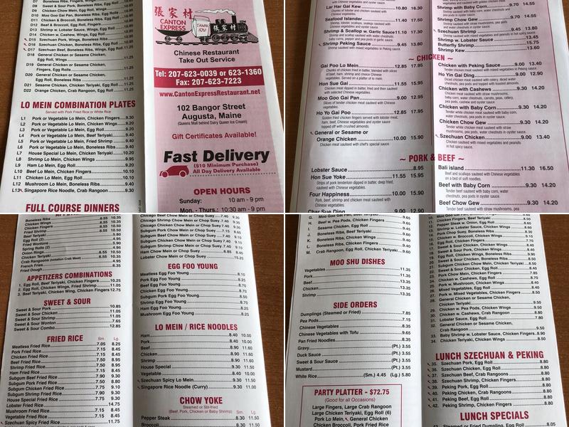 Canton Express Restaurant Menu
